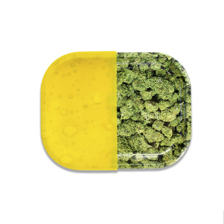 V Syndicate Hybrid Buds/Oil Rollin' Tray in Small Size with Green and Yellow Design