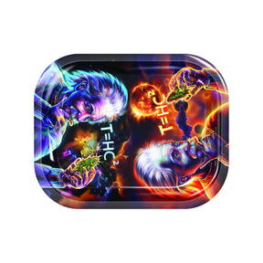 V Syndicate Genius T=HC2 Metal Rolling Tray in Small, Vibrant Genius Graphics, Portable Design