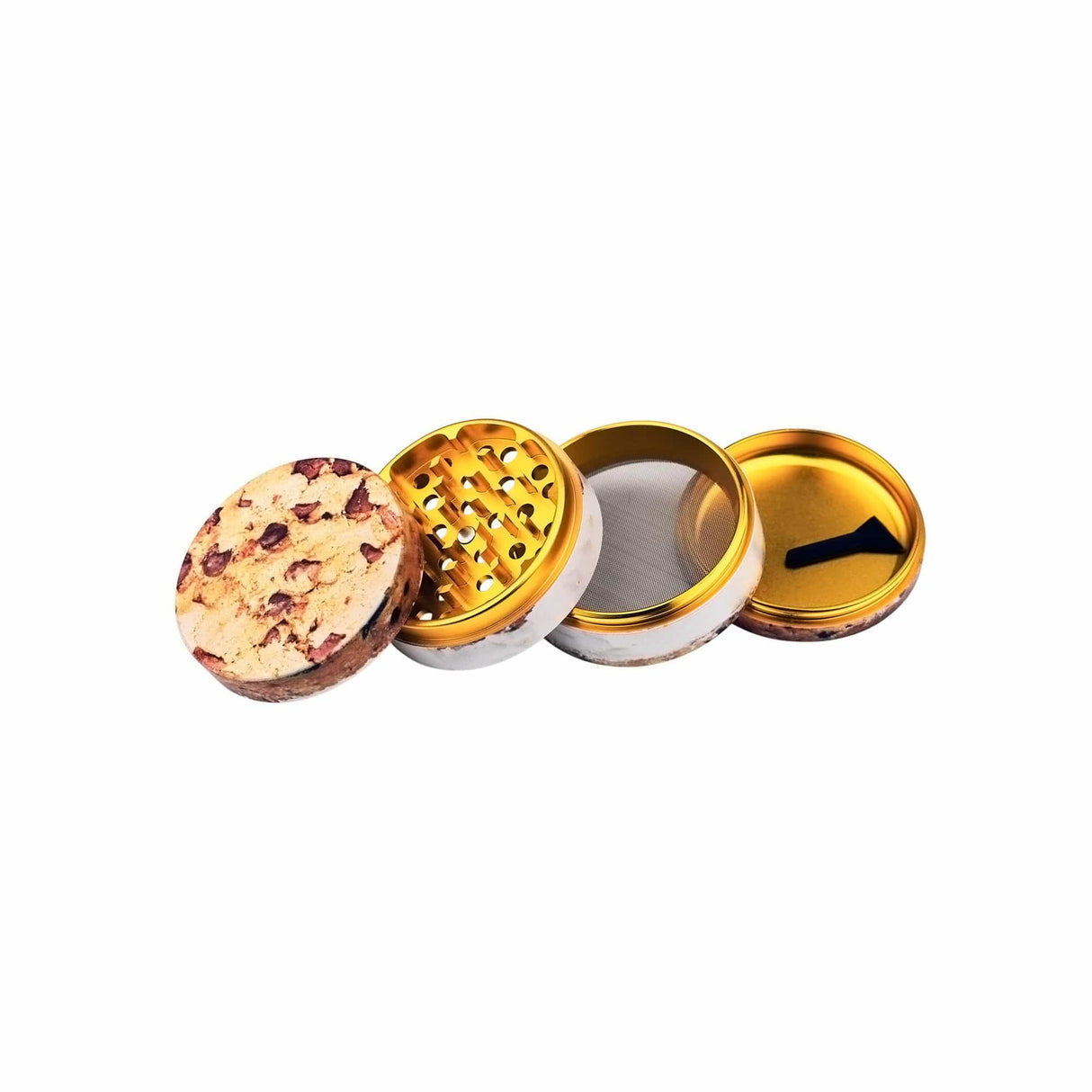 V Syndicate Ice Cream Sandwich 4-Piece Grinder open view showing sharp teeth and pollen catcher
