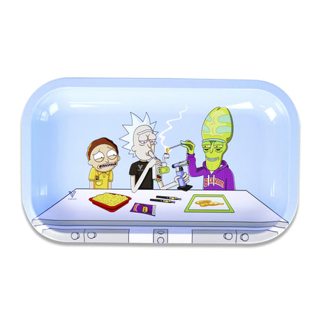 V Syndicate Dab Portal Metal Rollin' Tray with Novelty Cartoon Design, Medium Size, Front View