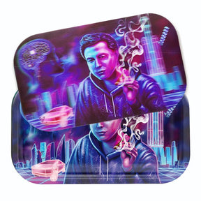 V Syndicate Space Xhale 3D Roll N Go Bundle, compact design with vibrant blue and purple hues