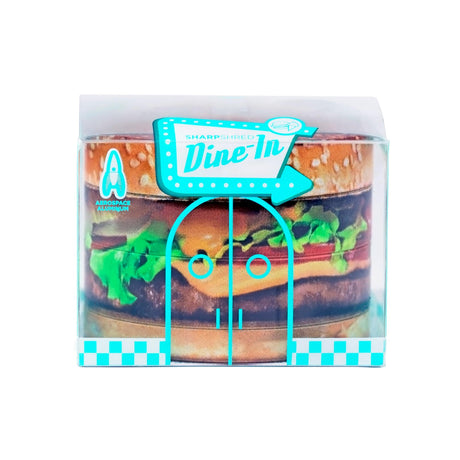 V Syndicate Quarter Pounder 4-Piece Grinder with burger design, front view on white background
