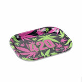 V Syndicate 420 Retro Metal Rolling Tray in Black, Green, Pink with Novelty Design