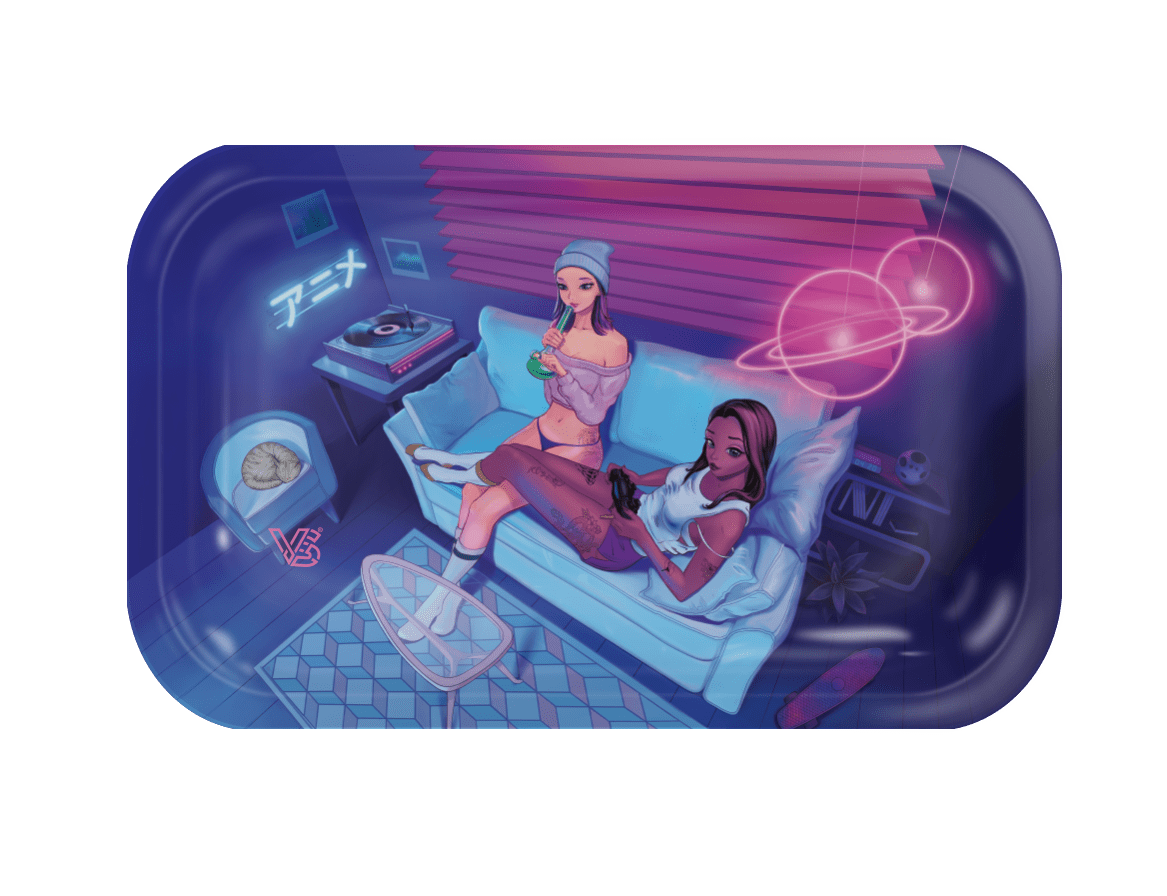 V Syndicate Button Mash'd Metal Rolling Tray with Fun & Novelty Design, Medium Size