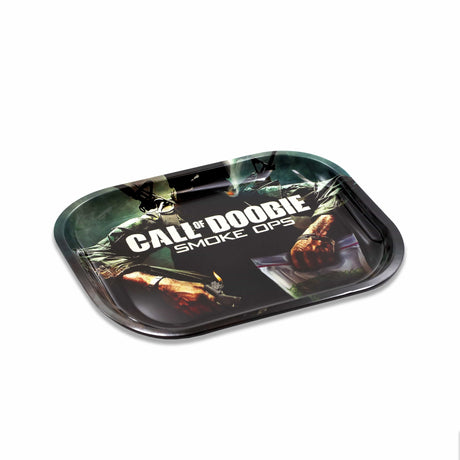 V Syndicate Call of Doobie Metal Rollin' Tray with vibrant gaming-inspired design, compact and portable