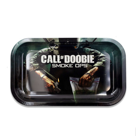 V Syndicate Call of Doobie Metal Rolling Tray - Medium Size with Fun Gaming Design