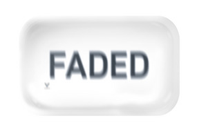 V Syndicate Faded Metal Rollin' Tray in white with 'FADED' design, compact and portable for dry herbs