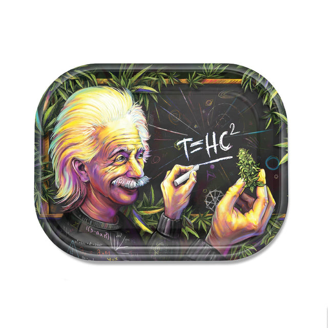 V Syndicate T=HC2 Higher Education Metal Rolling Tray, Medium Size, Black with Green Accents