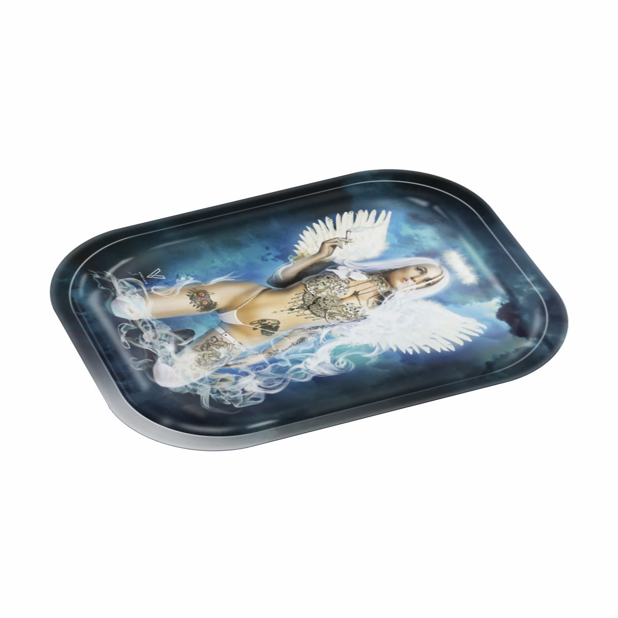 V Syndicate W33dhead Metal Rollin' Tray with Angelic Novelty Design - Medium Size