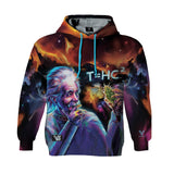 V Syndicate T=HC2 Einstein Black Hole Hoodie with vibrant 360° print, available in sizes S to XXL