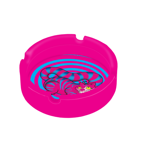 V Syndicate Seshigher Cat Blazin' Silicone Ashtray in Pink, Compact & Durable Design, Top View