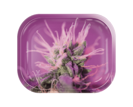 V Syndicate Pink Lemonade Metal Rollin' Tray with Vibrant Cannabis Design - Compact Size