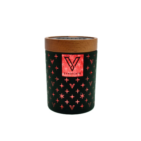 V Syndicate High End Red SoleStash Container, Large, Black with Pink Design, Front View