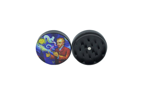 V Syndicate Smoky Night 2-Piece SharpShred Grinder, Compact Design for Dry Herbs, Front View