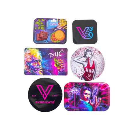 Assorted V Syndicate sticker pack with vibrant novelty designs, perfect for home decor