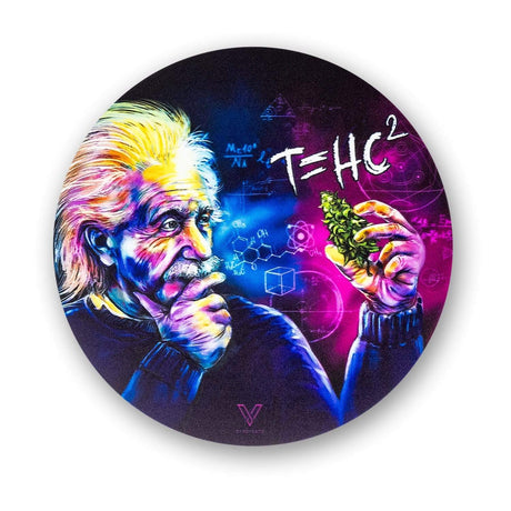 V Syndicate T=HC2 Classic Slikks in blue and purple, medium-sized silicone dab mat with Einstein design
