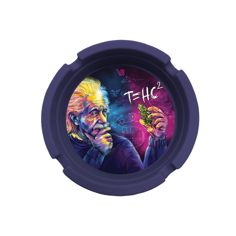 V Syndicate T=HC2 Einstein Silicone Ashtray in Blue & Purple, Compact & Portable Design