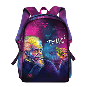 V Syndicate T=HC2 Genius Way Bag with vibrant purple hues and smell-proof design, front view