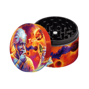 V Syndicate T=HC2 Genius Solar Diesel Grinder, 4-Piece Orange Compact Design, Side View