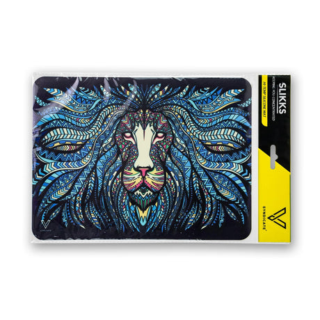 V Syndicate Tribal Lion Slikks in Blue - Silicone Dab Mat with Compact Design