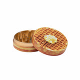 V Syndicate Waffle 2-Piece SharpShred Grinder, Compact Design with Novelty Waffle Look, Side View