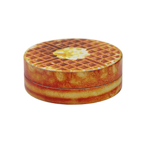 V Syndicate Waffle Design 2-Piece SharpShred Grinder, Compact and Portable, Front View