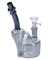 Valiant Painting Bubbler, 6in with Quartz Bowl, clear glass, 90-degree joint, portable design