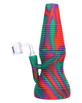 Valiant Purple Silicone Dab Rig with Quartz Banger, 90 Degree Joint, Front View