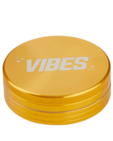 Vibes 2-Piece Aluminum Grinder in Gold - Compact and Portable Design