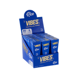 Vibes Cones Box 1.25" Display - Blue Rice Rolling Papers for Dry Herbs, Compact and Portable