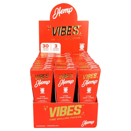 VIBES 30-Pack Premium Hemp Rolling Cones