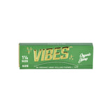 VIBES Organic Hemp Rolling Papers 1 1/4" with Filters Front View on White Background