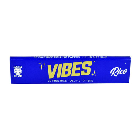 VIBES King Size Slim Rice Rolling Papers pack front view on white background