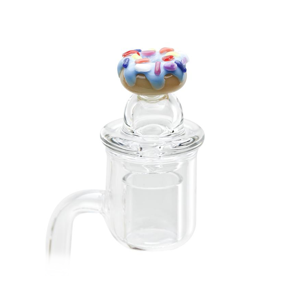 Empire Glassworks Donut Carb Cap for Dab Rigs, vibrant design, top view on clear glass