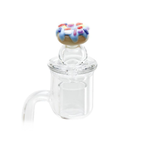 Empire Glassworks Donut Carb Cap for Dab Rigs, vibrant design, top view on clear glass