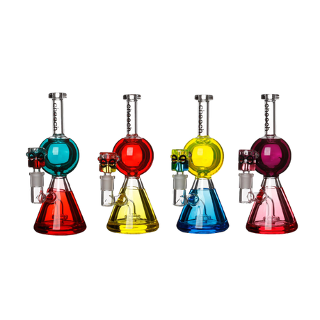 Cheech Glass 8" Glycerin Ball Beaker Bongs in various colors with glass on glass joints