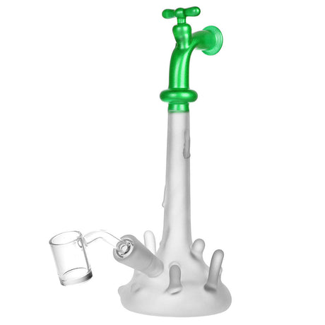 Frosted Glass Dab Rig with Water Spigot Design and Slit-Diffuser Percolator, 45 Degree Joint