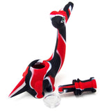 PILOT DIARY Dinosaur Silicone Pipe in Red and Black with Removable Glass Bowl - Front View