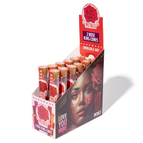 PETALS Variety Pack Rose Petal King Cones, 12 Pack Carton Display with Artistic Design