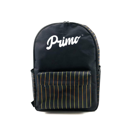 Primo Limited Edition Backpack front view with stylish gold stripe accents and logo