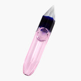 PILOT DIARY Crystal Hand Pipe in Pink - Angled Side View on Seamless White Background
