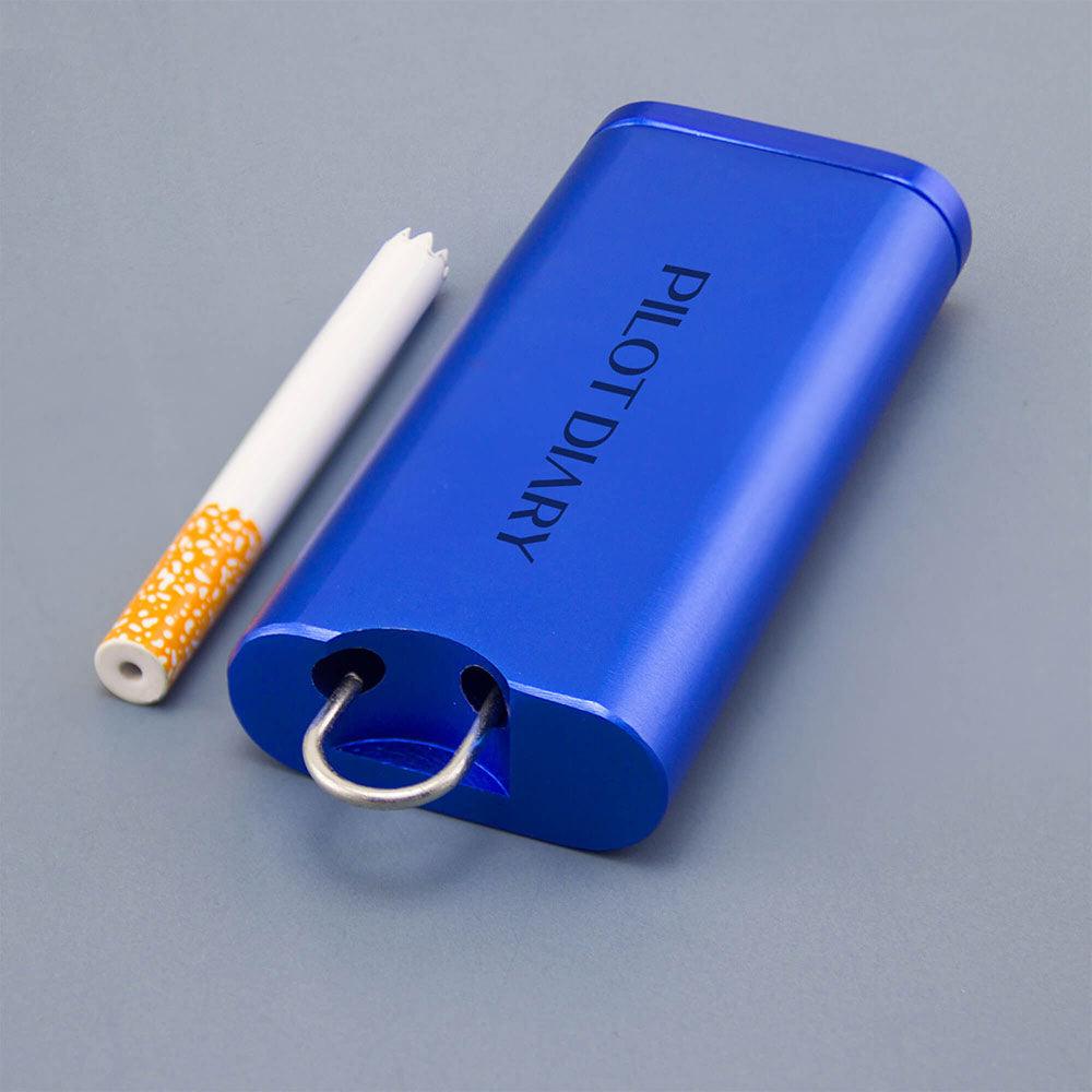 PILOT DIARY Metal Dugout One Hitter in Blue - Top View with White Ceramic Bat