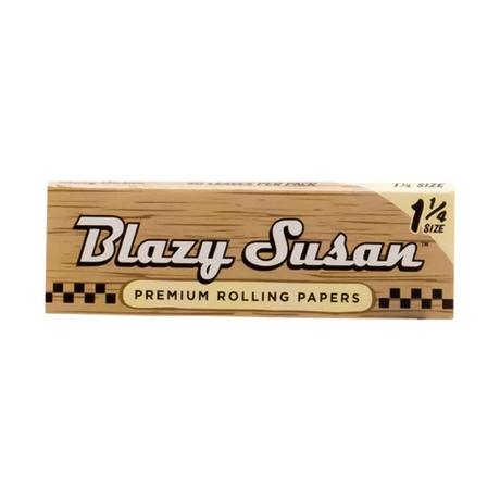 Blazy Susan 1 1/4 size unbleached rolling papers front view on white background