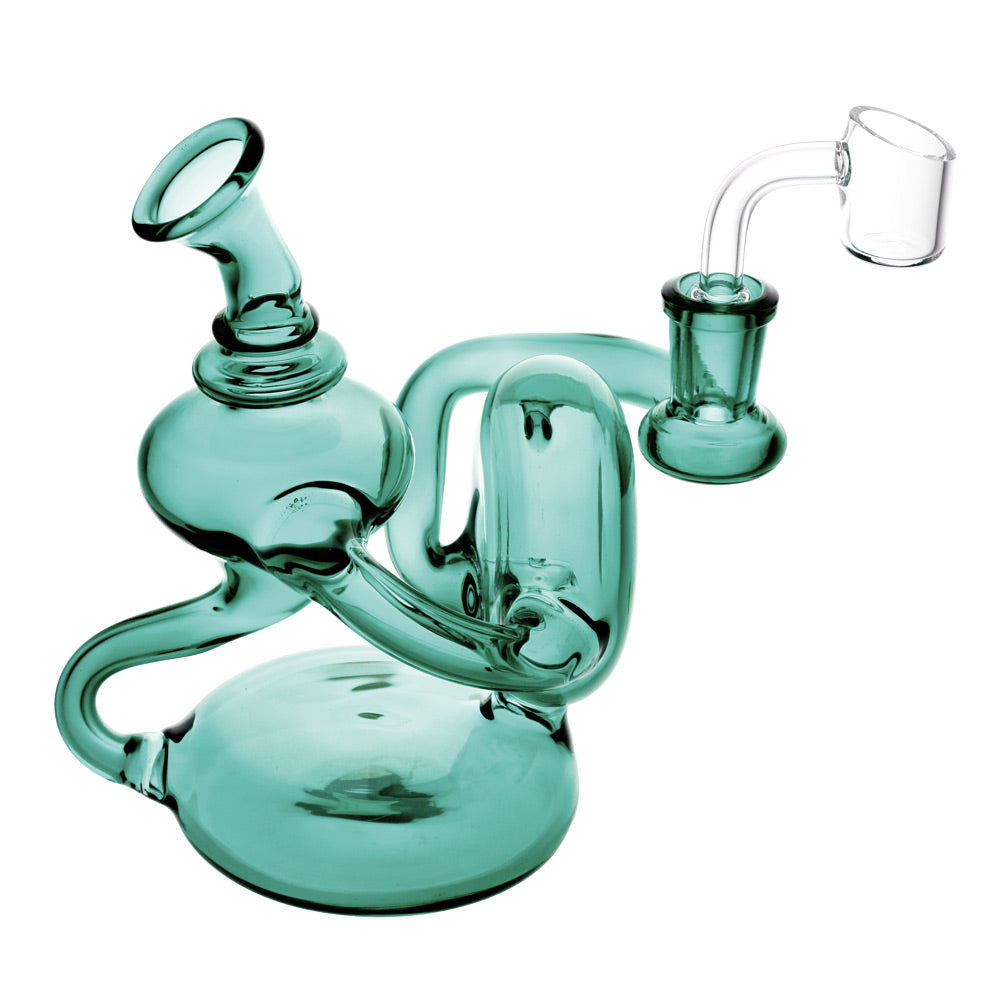 Whirlpool Recycler Oil Rig in Teal, 6.25" with Slit-Diffuser Percolator, 90 Degree Joint