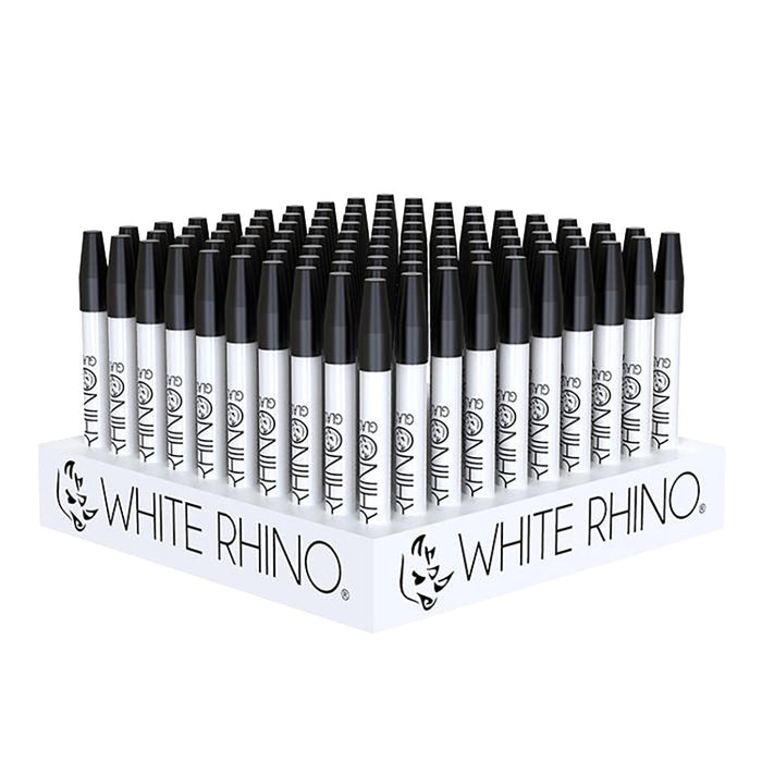 White Rhino Ceramic Dab Straw w/ Silicone Cap | 5" | 100pc Display