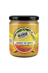 Wicked Sense Sweet 'N' Spicy soy candle, 13 oz, front view on seamless white background
