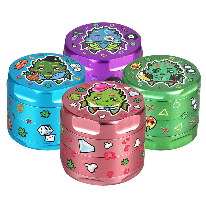 Wido Strain Herb Grinder: 4pc, 2.2" for Smooth Grinding & Fun Designs