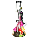 Witch Way 3D Painted Beaker Water Pipe, 14" Borosilicate Glass, Front View on White