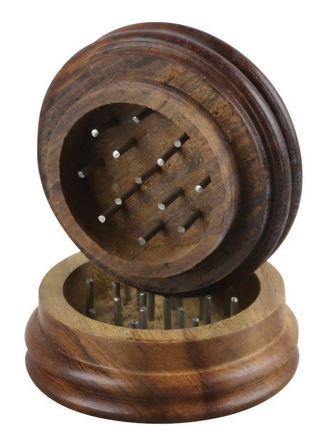 Wood Grinder - Ben Franklin 2" Design - Open View Showing Teeth and Bowl