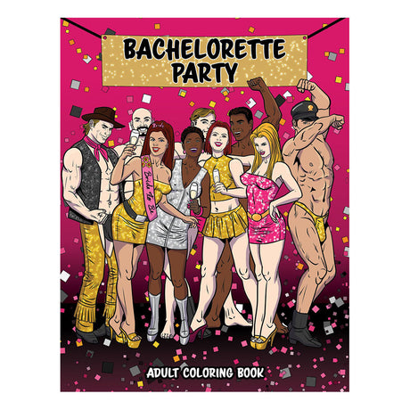 Wood Rocket Bachelorette Party Coloring Book Cover, 8.5" x 11" with festive illustration